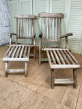 Vintage Garden Teak Loungers, Steamers, Pair - LOVINGLY MADE FURNITURE, SUSSEX - front 