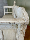 Antique Hungarian Settle Bench - LOVINGLY MADE FURNITURE, SUSSEX - details of paintwork