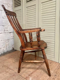 Antique Victorian Slatback Carver Chair - LOVINGLY MADE FURNITURE, SUSSEX - side on