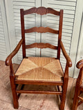 Vintage French Oak Slatback Chairs, Pair - LOVINGLY MADE FURNITURE, SUSSEX  - front left chair