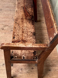 Vintage French Pine Bench - LOVINGLY MADE FURNITURE, SUSSEX - details of arm