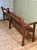 Vintage French Pine Bench - LOVINGLY MADE FURNITURE, SUSSEX - back view