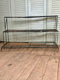Vintage French Metal Plant Stand, 3 Tiers - LOVINGLY MADE FURNITURE, SUSSEX - front view side on
