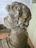 Antique Garden Statue, Italian Marble, Girl holding posy - LOVINGLY MADE FURNITURE, SUSSEX - side view