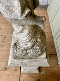 Antique Garden Statue, Italian Marble, Girl holding posy - LOVINGLY MADE FURNITURE, SUSSEX - back view