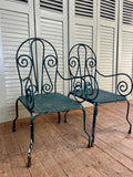 Antique French Garden Chairs, Pair - LOVINGLY MADE FURNITURE, SUSSEX - Antique & Vintage Furniture - side