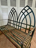 Vintage Wrought Iron Garden Bench - LOVINGLY MADE FURNITURE, SUSSEX - Antique & Vintage Furniture  - side