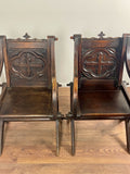Antique Oak Glastonbury Chairs, Pair - LOVINGLY MADE FURNITURE, SUSSEX - Antique & Vintage Furniture - Antique & Vintage Furniture for your home & garden