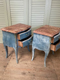 Antique French Bombe Bedsides, Pair - LOVINGLY MADE FURNITURE, SUSSEX - Antique & Vintage Furniture - drawers out