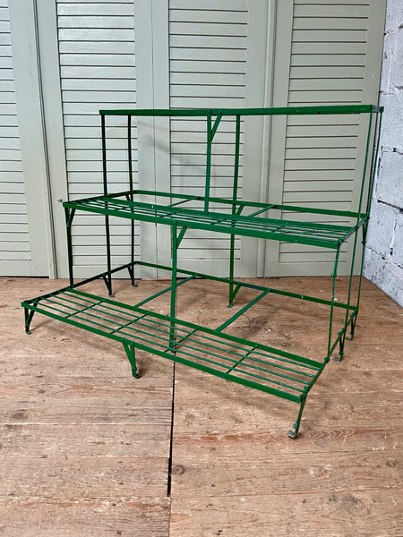 Vintage French Metal Plant Stand, 3 Tiers - LOVINGLY MADE FURNITURE, SUSSEX - Antique & Vintage Furniture - cherished & lifetime pieces for your home & garden - side
