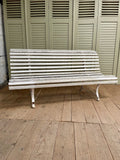 Vintage Slatted Garden Bench - LOVINGLY MADE FURNITURE, SUSSEX - Antique & Vintage Furniture - side view