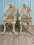 Antique Victorian Garden Chairs, Pair - LOVINGLY MADE FURNITURE, SUSSEX - front