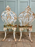 Antique Victorian Garden Chairs, Pair - LOVINGLY MADE FURNITURE, SUSSEX - back