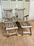 Vintage Garden Teak Loungers, Steamers, Pair - LOVINGLY MADE FURNITURE, SUSSEX - side view