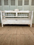 Antique Hungarian Settle Bench - LOVINGLY MADE FURNITURE, SUSSEX - face on view