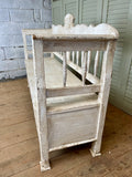 Antique Hungarian Settle Bench - LOVINGLY MADE FURNITURE, SUSSEX - through arms