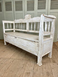 Antique Hungarian Settle Bench - LOVINGLY MADE FURNITURE, SUSSEX - front view