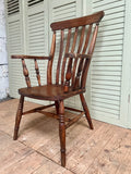 Antique Victorian Slatback Carver Chair - LOVINGLY MADE FURNITURE, SUSSEX - side front