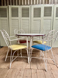 Vintage French Garden Table & 4 Chairs - LOVINGLY MADE FURNITURE, SUSSEX - chairs around table