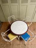 Vintage French Garden Table & 4 Chairs - LOVINGLY MADE FURNITURE, SUSSEX - top downward view