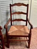 Vintage French Oak Slatback Chairs, Pair - LOVINGLY MADE FURNITURE, SUSSEX  - front right chair
