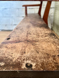 Vintage French Pine Bench - LOVINGLY MADE FURNITURE, SUSSEX - view of seat wood