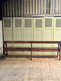 Vintage French Pine Bench - LOVINGLY MADE FURNITURE, SUSSEX - top back view