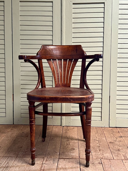 Vintage Bentwood Desk Chair - LOVINGLY MADE FURNITURE, SUSSEX - front view