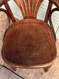 Vintage Bentwood Desk Chair - LOVINGLY MADE FURNITURE, SUSSEX - seat motif