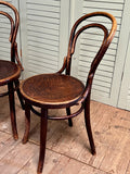 Vintage Bentwood Bistro Chairs, Pair - LOVINGLY MADE FURNITURE, SUSSEX - side on