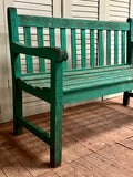 Vintage English Teak Bench, Painted - LOVINGLY MADE FURNITURE, SUSSEX  - arm