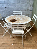 Vintage French Decorative Garden Table & 4 Chairs, Folding - LOVINGLY MADE FURNITURE, SUSSEX - full setVintage French Decorative Garden Table & 4 Chairs, Folding - LOVINGLY MADE FURNITURE, SUSSEX - full set