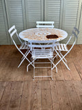Vintage French Decorative Garden Table & 4 Chairs, Folding - LOVINGLY MADE FURNITURE, SUSSEX - full set