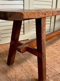 Antique French Oak Bench, c19thC - LOVINGLY MADE FURNITURE, SUSSEX - leg view