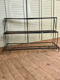 Vintage French Metal Plant Stand, 3 Tiers - LOVINGLY MADE FURNITURE, SUSSEX - side view left
