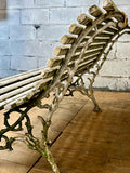 Antique French Garden Bench, Slatted - LOVINGLY MADE FURNITURE, SUSSEX - back view