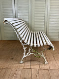 Antique French Garden Bench, Slatted - LOVINGLY MADE FURNITURE, SUSSEX - side on