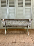 Antique French Garden Bench, Slatted - LOVINGLY MADE FURNITURE, SUSSEX - back view of bench