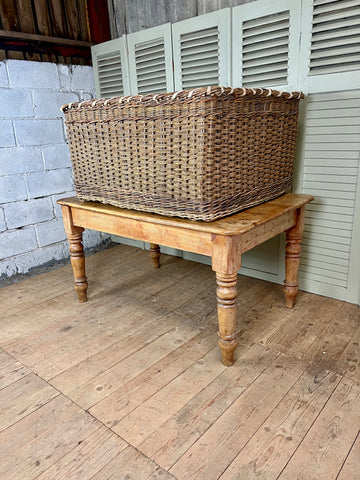 Antique Log Basket, Large - LOVINGLY MADE FURNITURE, SUSSEX - Antique & Vintage Furniture - side view