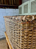 Antique Log Basket, Large - LOVINGLY MADE FURNITURE, SUSSEX - Antique & Vintage Furniture - details of leatherAntique Log Basket, Large - LOVINGLY MADE FURNITURE, SUSSEX - Antique & Vintage Furniture - side details of leather