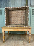Antique Log Basket, Large - LOVINGLY MADE FURNITURE, SUSSEX - Antique & Vintage Furniture - front facing inside view