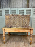 Antique Log Basket, Large - LOVINGLY MADE FURNITURE, SUSSEX - Antique & Vintage Furniture - front facing panel