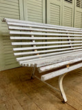 Vintage French Promenade Garden Bench - LOVINGLY MADE FURNITURE, SUSSEX - side angle 