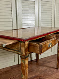 Vintage French Desk, Side Table - LOVINGLY MADE FURNITURE, SUSSEX - Antique & Vintage Furniture -  front and top
