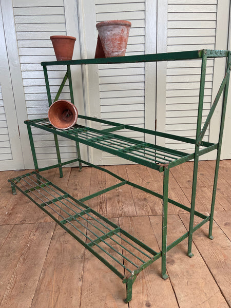 Vintage French Metal Plant Stand, 3 Tiers - LOVINGLY MADE FURNITURE, SUSSEX - Antique & Vintage Furniture - side