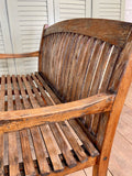 Vintage Teak Garden Bench - LOVINGLY MADE FURNITURE, SUSSEX - Antique & Vintage Furniture  - back