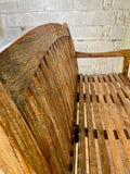 Vintage Teak Garden Bench - LOVINGLY MADE FURNITURE, SUSSEX - Antique & Vintage Furniture  - back bar