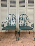 Antique French Garden Chairs, Pair - LOVINGLY MADE FURNITURE, SUSSEX - Antique & Vintage Furniture - front