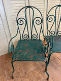 Antique French Garden Chairs, Pair - LOVINGLY MADE FURNITURE, SUSSEX - Antique & Vintage Furniture - front facing
