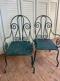 Antique French Garden Chairs, Pair - LOVINGLY MADE FURNITURE, SUSSEX - Antique & Vintage Furniture - front facing